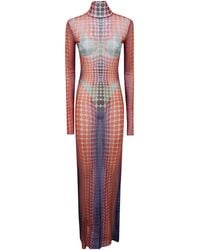 Jean Paul Gaultier - Turtleneck Polka-Dot Maxi Dress - Lyst