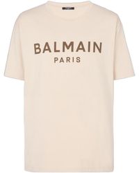 Balmain - T-Shirt With Paris Print - Lyst