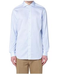 Xacus - Striped Spread-Collar Shirt - Lyst