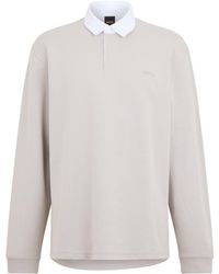 BOSS - Longsleeve Rugby Polo Shirt - Lyst