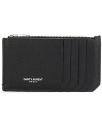 Saint Laurent - Paris Fragment Zipped Card Case - Lyst