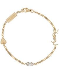Saint Laurent - Cassandre Heart Charm Bracelet - Lyst