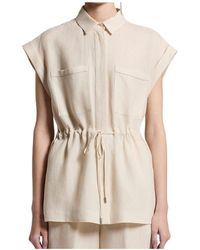 Peserico - Drawstring Waist Sleeveless Top - Lyst