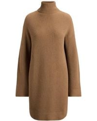 Ralph Lauren - Rack-Stitched Turtleneck Mini Dress - Lyst