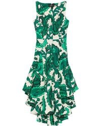 Etro - Paisley-Printed Asymmetric Hem Midi Dress - Lyst