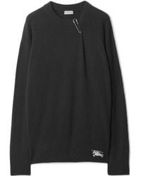 Burberry - Ekd Safety Pin Detailed Knitted Jumper - Lyst