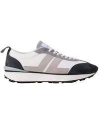 Lanvin - Bumper Striped Lace-Up Sneakers - Lyst