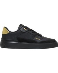 Balmain - Calfskin Logo Embossed Sneakers - Lyst
