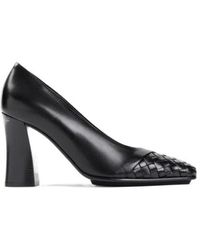 Bottega Veneta - Square-Toe Block Heeled Pumps - Lyst