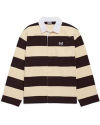 Balenciaga - Striped Long-Sleeve Polo Shirt - Lyst
