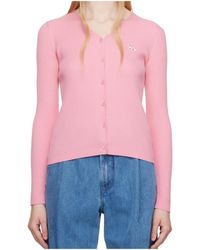 Maison Kitsuné - Maison Kitsuné Baby Fox Patch Fine Ribbed Cardigan - Lyst