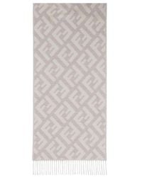 Fendi - Logo Jacquard Fringed-Edge Scarf - Lyst