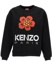 KENZO - Logo Printed Crewneck Sweatshirt - Lyst