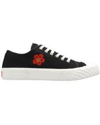 KENZO - Boke Flower Embroidered Lace-Up Sneakers - Lyst