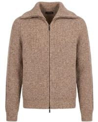 Peserico - Zip-Up Knit Sweater - Lyst