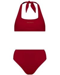 Balmain - Halter Neck Two-Piece Swimsuit - Lyst