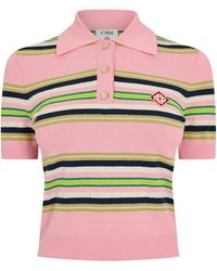 CASABLANCA - Fitted Short Sleeve Polo Shirt - Lyst