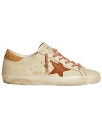 Golden Goose - Super-Star With Leather Star And Crocodile-Print Leather Heel Tab - Lyst