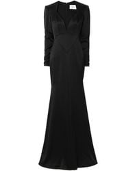 Alex Perry - Satin Long Sleeve Evening Gown - Lyst