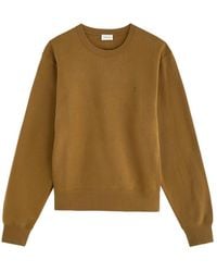 Saint Laurent - Logo-Embroidered Cotton Sweatshirt - Lyst