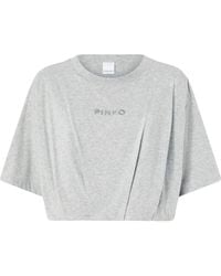 Pinko - Torrone Cropped Jersey T-Shirt - Lyst
