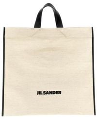 Jil Sander - Logo Printed Border Book Tote Square Shopping Bag - Lyst