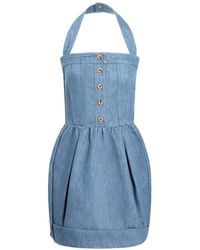 Patou - Corset Denim Mini Dress - Lyst