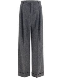 Valentino - Pleated Turn-Up Hem Pants - Lyst