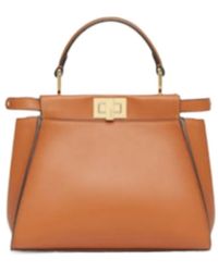 Fendi - Peekaboo Leather Tote Bag - Lyst