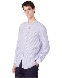 Officine Generale - Striped Linen Blend Shirt - Lyst