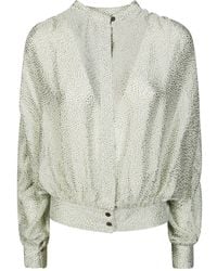 forte_forte - Abstract-Pattern Long Sleeved Blouse - Lyst