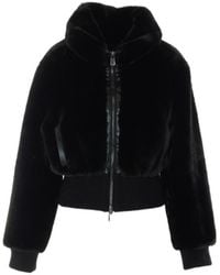 Pinko - Faux-Fur Ribbed-Trim Zipped Jacket - Lyst