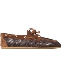 Miu Miu - Lace-Up Front Flats - Lyst