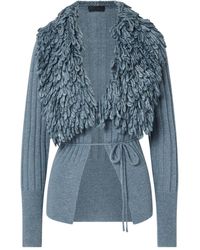 Liu Jo - Fringe-Trim Ribbed-Knit Cardigan - Lyst