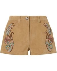 Etro - Embroidered Shorts - Lyst