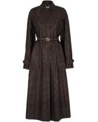 Fendi - Ff Jacquard Belted Coat - Lyst