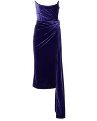 Alex Perry - Draped Velvet Corset Gown - Lyst