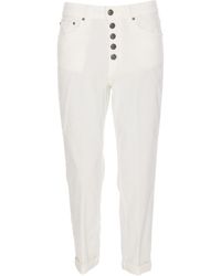 Dondup - Mid-Rise Cropped Corduroy Trousers - Lyst