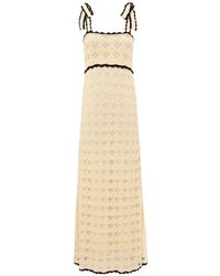 Zimmermann - Aster Crochet Tie Midi Dress - Lyst