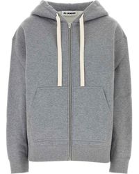 Jil Sander - Drawstring Zip-Up Hoodie - Lyst