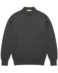 Brunello Cucinelli - Long-Sleeve Knitted Polo Shirt - Lyst