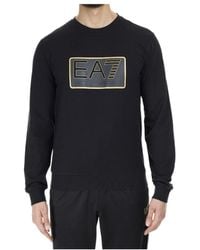 EA7 - Round-Necked Logo Sweater - Lyst