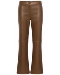 Max Mara - Straight-Leg Leather-Effect Trousers - Lyst