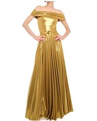Norma Kamali - Pleated Off-Shoulder Maxi Dress - Lyst