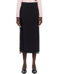 Moschino - Crêpe & Satin Midi Skirt - Lyst