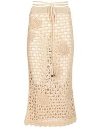 The Attico - The Openwork Midi Knitted Skirt - Lyst