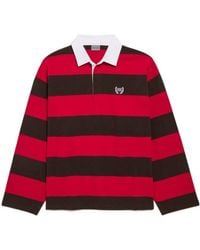 Balenciaga - Bb Laurel Embroidered Long-Sleeved Polo Shirt - Lyst