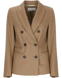 Peserico - Peak-Lapel Double-Breasted Blazer - Lyst