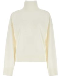 Bottega Veneta - Ivory Wool Oversize Sweater - Lyst