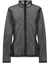 A.L.C. - James Crystal-Embellished Mesh Turtleneck Top - Lyst